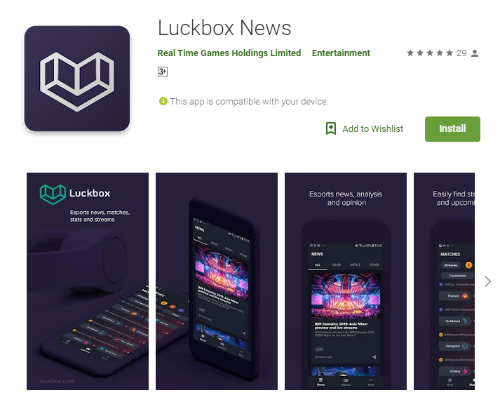 Приложение для мобильного телефона Luckbox